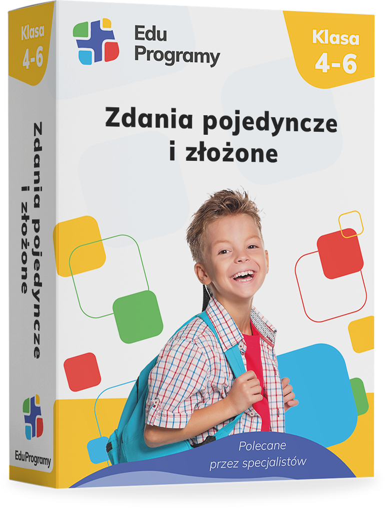 Zdania pojedyncze i złożone - program interaktywny do nauki języka polskiego w klasach 4-6